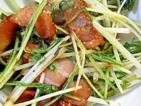 水菜とベーコンの温サラダ